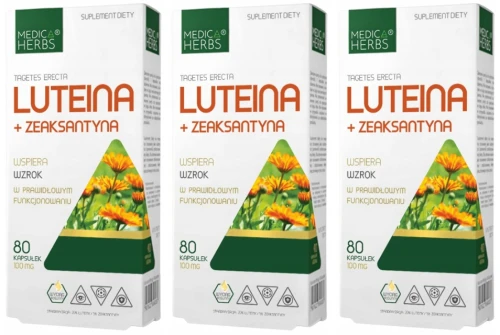 Zestaw 3x Luteina + Zeaksantyna 240 kapsułek, Medica Herbs