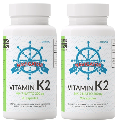 Zestaw 2x Witamina K2 MK-7 200 mcg VEGE 90 kapsułek, Navigator