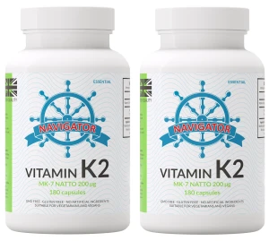 Zestaw 2x - Navigator Witamina K2 MK-7 200 mcg VEGE 180 kapsułek - Ciśnienie i Krążenie Krwi