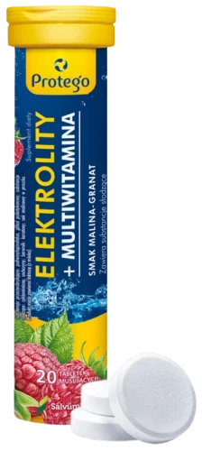 Protego Elektrolity + multiwitamina smak malina-granat, Salvum