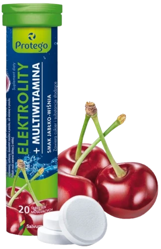 Protego Elektrolity + multiwitamina jabłko-wiśnia, Salvum