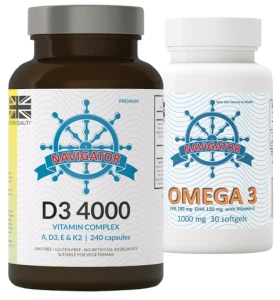 ZESTAW - Cztery Pory Roku. Witamina D3 4000 Complex, 240 kapsułek + OMEGA 30 KAPS GRATIS