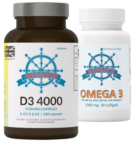 ZESTAW - Cztery Pory Roku. Witamina D3 4000 Complex, 240 kapsułek + OMEGA 30 KAPS GRATIS