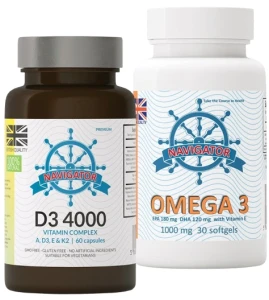 ZESTAW - Cztery Pory Roku. Witamina D3 4000 Complex, 60 kapsułek + OMEGA 30 KAPS GRATIS