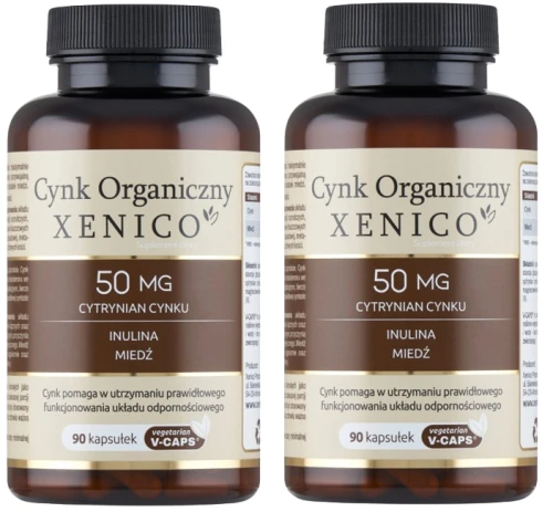 2 x Cynk Organiczny Xenico®, 90 kaps. Vcaps®, Xenico