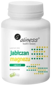 Aliness Jabłczan magnezu 140mg z B6 100 kapsułek - Układ Nerwowy Zęby i Kości