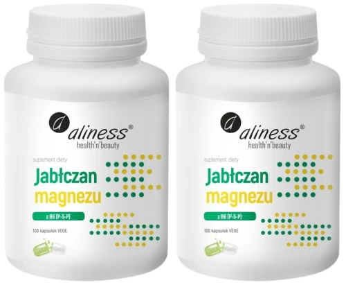 Zestaw 2x Jabłczan magnezu 140mg z B6 100 kaps Aliness (id: 3593)