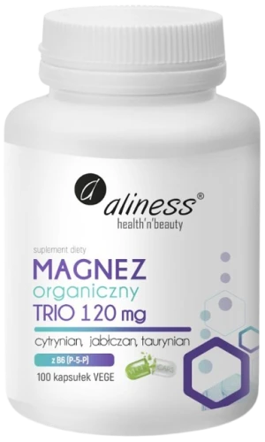 Magnez organiczny TRIO-120 mg, Aliness