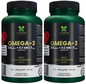Zestaw 2x - Omega-3 + D3 K2 60 kaps, Lanco Nutritions