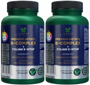 Zestaw 2x - PREMIUM METHYL B COMPLEX + FOLIAN 5-MTHF 60 kaps, Lanco Nutritions