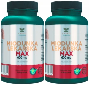 Zestaw 2x - MIODUNKA LEKARSKA MAX 600mg 60 kapsułek, Lanco Nutritions