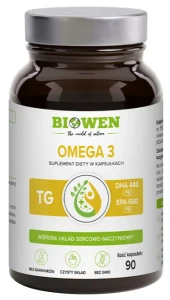 Biowen Omega 3 660mg EPA 440mg DHA 90 kapsułek - Odporność Krążenie Serce Mózg