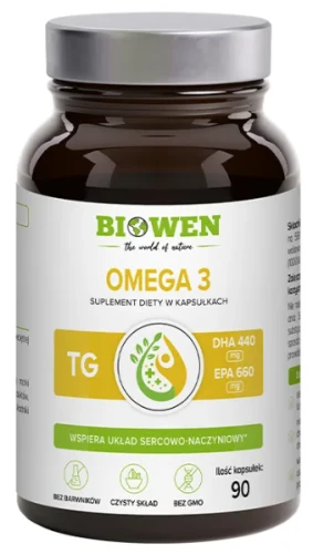 Omega 3 - 660 mg EPA, 440 mg DHA - 90 kapsułek, Biowen (id: 4599)