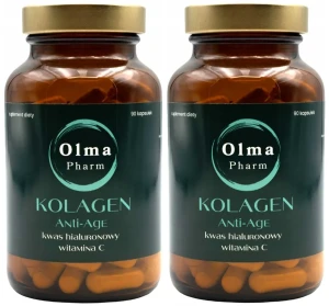 Zestaw 2x - KOLAGEN ANTI-AGE Kwas hialuronowy, Witamina C 90 kapsułek, Olma Pharm