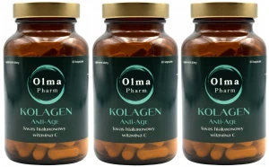 Zestaw 3x - KOLAGEN ANTI-AGE Kwas hialuronowy, Witamina C 90 kapsułek, Olma Pharm
