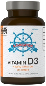 Witamina D3 4000 IU 365 kapsułek, Navigator
