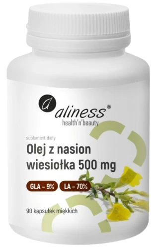 OLEJ Z NASION WIESIOŁKA 500 MG X 90 CAPS, ALINESS