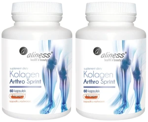 Zestaw 2x Aliness Kolagen Arthro Sprint 60 kapsułek LICAPS - Kości Stawy Skóra Mięśnie Nawilżenie