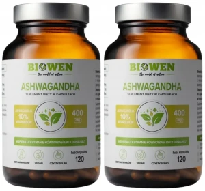 Zestaw 2x - Ashwagandha 120 kapsułek, Biowen
