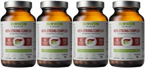 Zestaw 4x - Hepa Strong Complex+ 90 kapsułek, Biowen