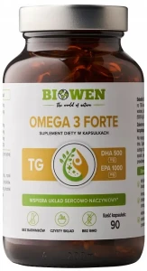 Biowen Omega 3 Forte 1000mg EPA 500mg DHA 90 kapsułek - Mózg Wzrok Serce Krążenie