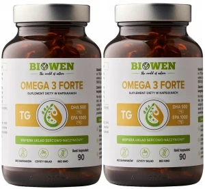 Zestaw 2x -  Omega 3 Forte 1000 mg EPA, 500 mg DHA 90 kapsułek, Biowen