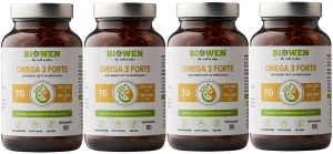 Zestaw 4x -  Omega 3 Forte 1000 mg EPA, 500 mg DHA 90 kapsułek, Biowen