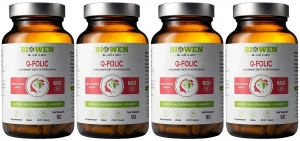 Zestaw 4x - Q-folic - metylowany kwas foliowy - 90 kaps, Biowen