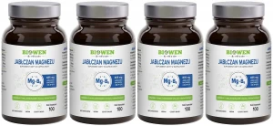 Zestaw 4x - Jabłczan Magnezu 100 kapsułek, Biowen