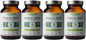 Zestaw 4x - Betaina HCL + Pepsyna + Mięta pieprzowa - 90 kaps., Biowen