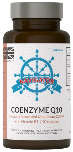Koenzym Q10 200 mg z Witaminą B1 (Tiaminą), 90 kapsułek, Navigator