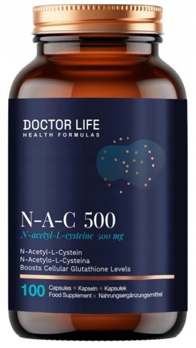 NAC 500 mg – N-Acetyl L-Cysteine 100 kaps., Doctor Life