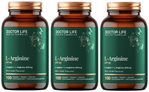 Zestaw 3x - L-Arginine 600mg 100 kaps., Doctor Life