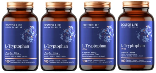 Zestaw 4x - L-Tryptophan 500mg 100 kaps, Doctor Life
