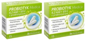 Zestaw 2x - Probiotyk Medica 4,2 mld + VitC z prebiotykiem, Medicaline