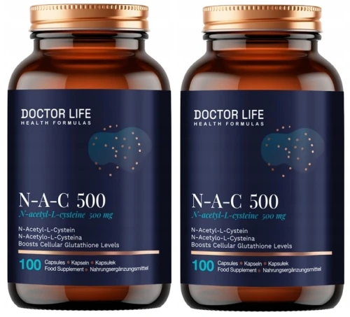Zestaw 2x - NAC 500 mg – N-Acetyl L-Cysteine 100 kaps., Doctor Life