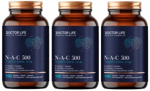 Zestaw 3x - NAC 500 mg – N-Acetyl L-Cysteine 100 kaps., Doctor Life