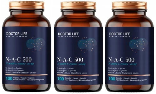 Zestaw 3x - NAC 500 mg – N-Acetyl L-Cysteine 100 kaps., Doctor Life