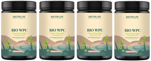 Zestaw 4x - Whey Protein BIO WPC Grass Fed Panna Cotta 500g., Doctor Life
