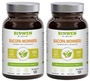 Zestaw 2x - Bacopa Monnieri - 120 kapsułek, Biowen