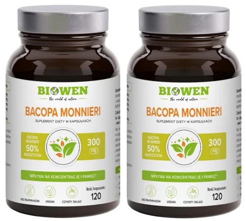 Zestaw 2x - Bacopa Monnieri - 120 kapsułek, Biowen