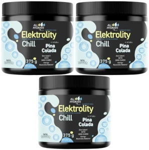 Zestaw 3x - ALLHydrate Elektrolity CHILL smak Pina colada 375g, 50 porcji , Aliness