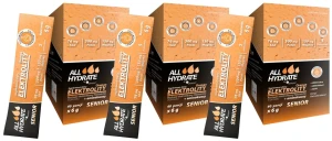 Zestaw 3x - ALLHydrate, Elektrolity STICK Senior Orange 6g, 40 saszetek, Aliness
