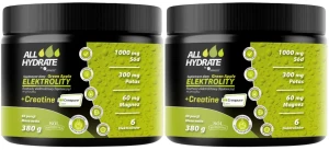 Zestaw 2x - ALLHydrate Elektrolity + Creatine Zielone jabłko 380g 40 porcji, Aliness