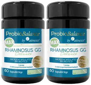 Zestaw 2x - ProbioBalance Rhamnosus GG Balance MAX 60 kapsułek Vege, Aliness
