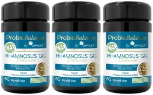 Zestaw 3x - ProbioBalance Rhamnosus GG Balance MAX 60 kapsułek Vege, Aliness