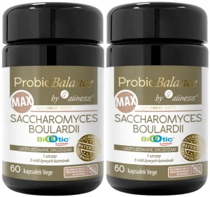 Zestaw 2x - ProbioBalance Saccharomyces Boulardii MAX  60 kapsułek Vege, Aliness