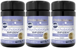 Zestaw 3x - ProbioBalance Psychobiotyk BIFIZEN MAX  60 kapsułek Vege, Aliness