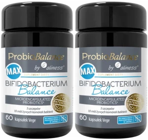 Zestaw 2x - ProbioBalance Bifidobacterium Balance MAX  60 kapsułek Vege, Aliness