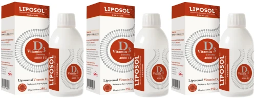 Zestaw 3x - Liposol Witamina D3 4000 IU 250 ml, Aliness